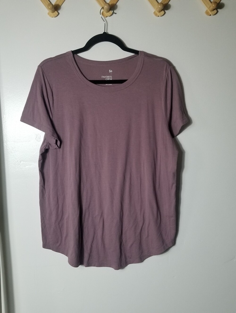 SO JUNIORS FAVORITE CREW TEE MAUVE PURPLE COLOR SIZE XL